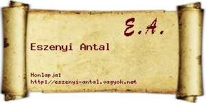 Eszenyi Antal névjegykártya